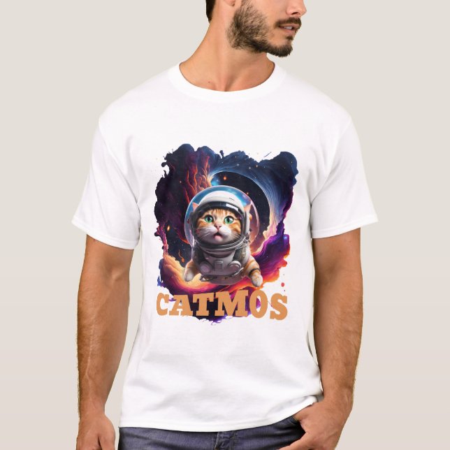 Cosmic Cat - CATMOS tski T Shirt (Framsida)