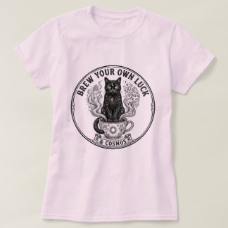 Cosmic Cat Coffee - Mystical Brew Your Own Luck T Shirt