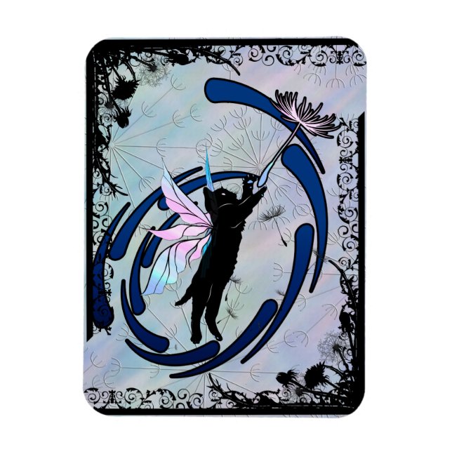 Cosmic Cat Dandelion Magnet (Vertikal)