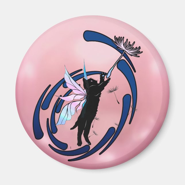 Cosmic Cat Dandelion Magnet (Framsidan)