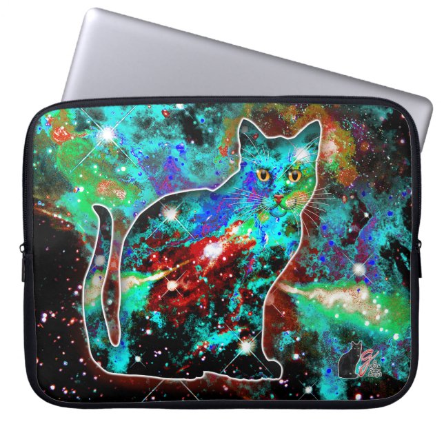 Cosmic Cat Lambda Electronics Bag Laptop Fodral (Framsidan)