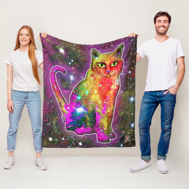 Cosmic Cat Zeta Fleecefilt (På plats)