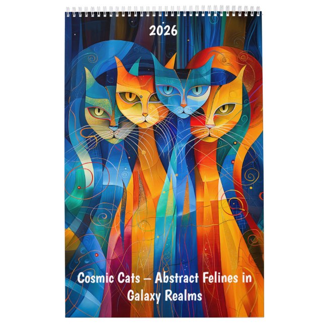 Cosmic Cats – Abstract Felines in Galaxy Realms Kalender (Omslag)