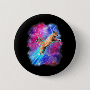 Cosmic Cats Funny Rymden Tee Galaxy Kattunge Kit Knapp