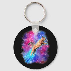 Cosmic Cats Funny Rymden Tee Galaxy Kattunge Kit Nyckelring
