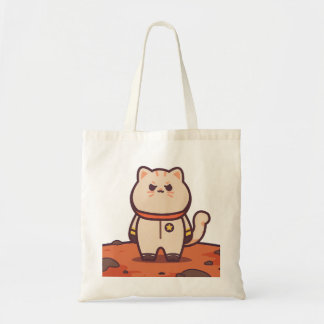 Cosmic Catventure: Astronaut Cat Tote Bag Tygkasse