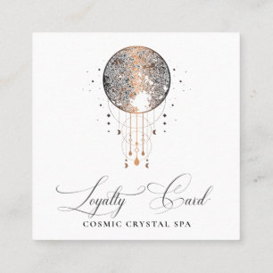 *~* Cosmic Celestial Boho QR Rewards Guld Stars  Lojalitetskort