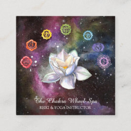 *~* Cosmic Celestial Chakra Symbols Cosmos Lotus Fyrkantigt Visitkort