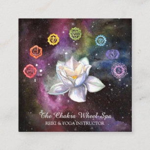 *~* Cosmic Celestial Chakra Symbols Cosmos Lotus Fyrkantigt Visitkort