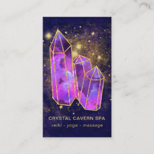 *~* Cosmic Celestial Crystals Guld Glitter Visitkort