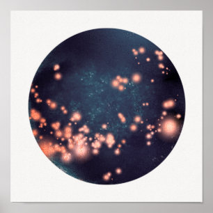 Cosmic Celestial Måne Abstrakt Art Poster