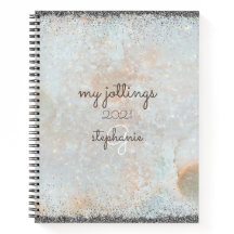 Cosmic Celestial Silver Glitter Girly Monogram