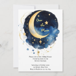 Cosmic Celestial Watercolor Baby Shower Inbjudningar