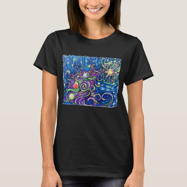 Cosmic Christmas Tree T Shirt (Framsida)