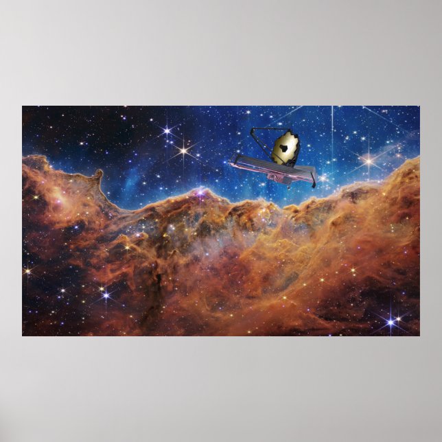 Cosmic Cliffs Carina Nebula Space Webb Telescope Poster (Framsidan)