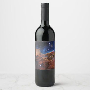 Cosmic Cliffs Carina Nebula Space Webb Telescope Vinflaska Etikett