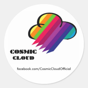 Cosmic Cloud Sticker Runt Klistermärke
