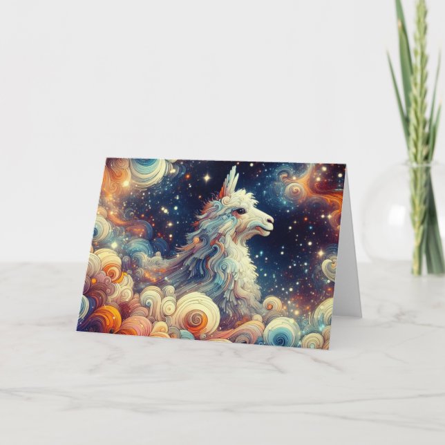 Cosmic Clouds Llama Kort (Framsida)