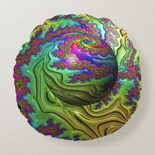 Cosmic Cloudstorm Rund Kudde (Framsidan)