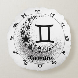Cosmic Comfort Cushion: Bort med din inre Gemini Rund Kudde