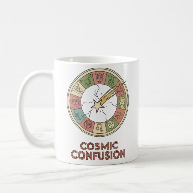 Cosmic Confusion Mug – Funny Astrology Gift  Kaffemugg (Vänster)