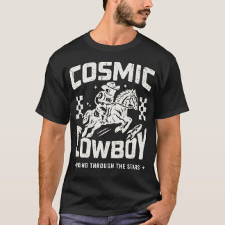 Cosmic Cowboy Retro Space Western Graphic T Shirt