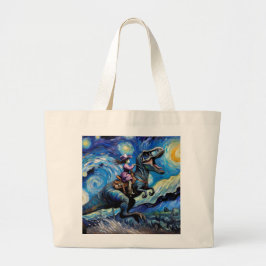 Cosmic Cowgirl Voyage - Dino Ride Tote Bag Jumbo Tygkasse