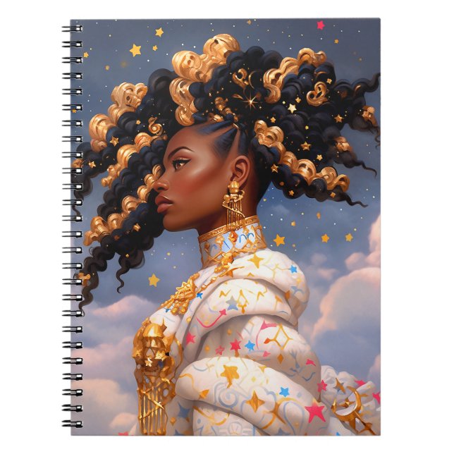 Cosmic Dam African American Fantasy Art Anteckningsbok (Framsidan)