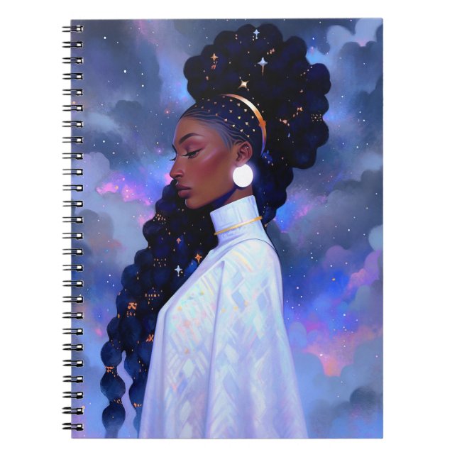Cosmic Dam African American Fantasy Art Anteckningsbok (Framsidan)