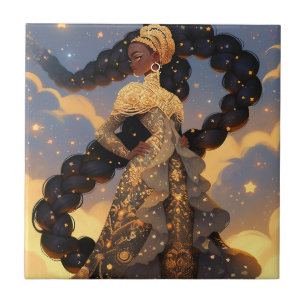 Cosmic Dam African American Fantasy Art Kakelplatta