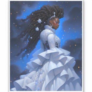 Cosmic Dam African American Fantasy Art Klistermärken