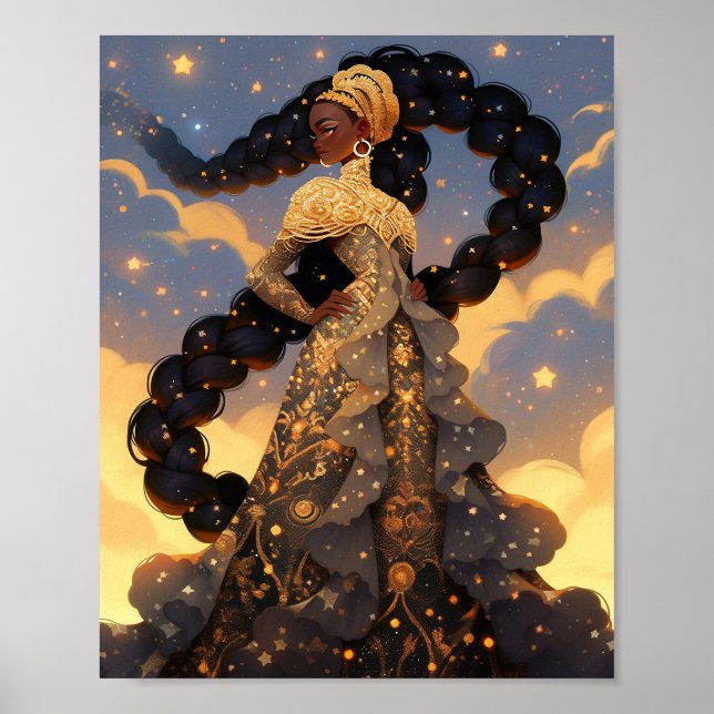 Cosmic Dam African American Fantasy Art Poster (Framsidan)
