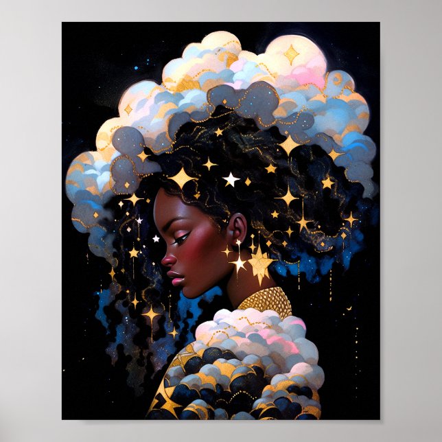 Cosmic Dam African American Fantasy Art Poster (Framsidan)