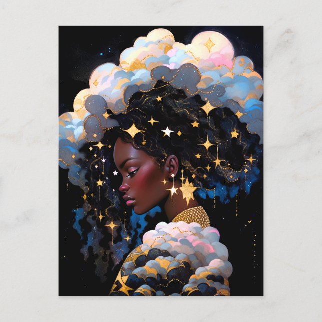 Cosmic Dam African American Fantasy Art Vykort (Framsida)