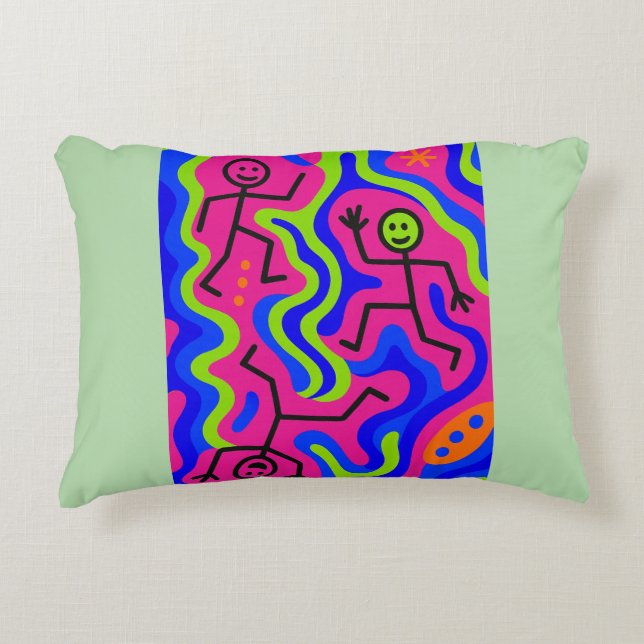 Cosmic Dance - Neon Pillow Prydnadskudde (Framsidan)