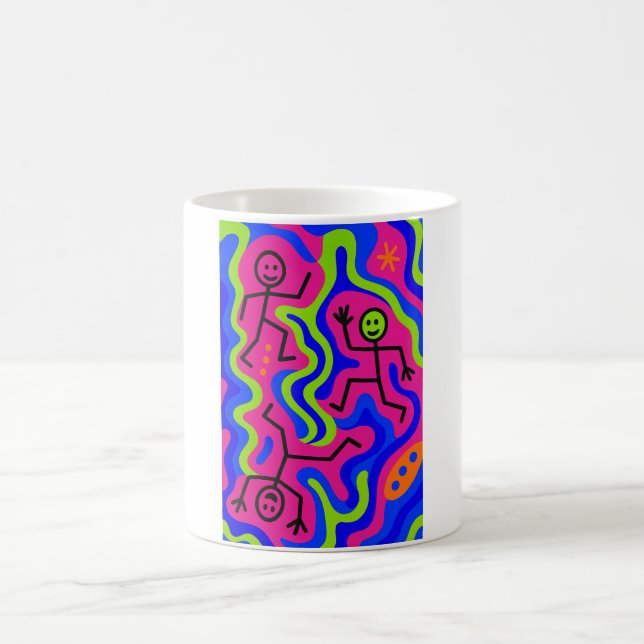 Cosmic Dance - Neon Stickmen Mugg (Center)