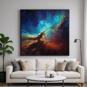 Cosmic Dance - Painterly Stil Space Art Poster