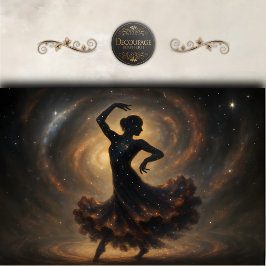 Cosmic Dancer Galaxy Silhouette Decoupage