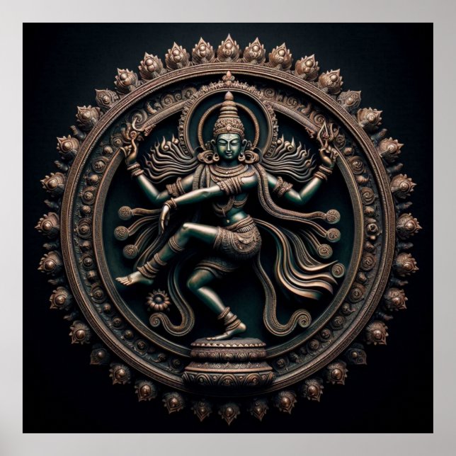 Cosmic Dancer Nataraja Art of Lord Shiva Poster (Framsidan)
