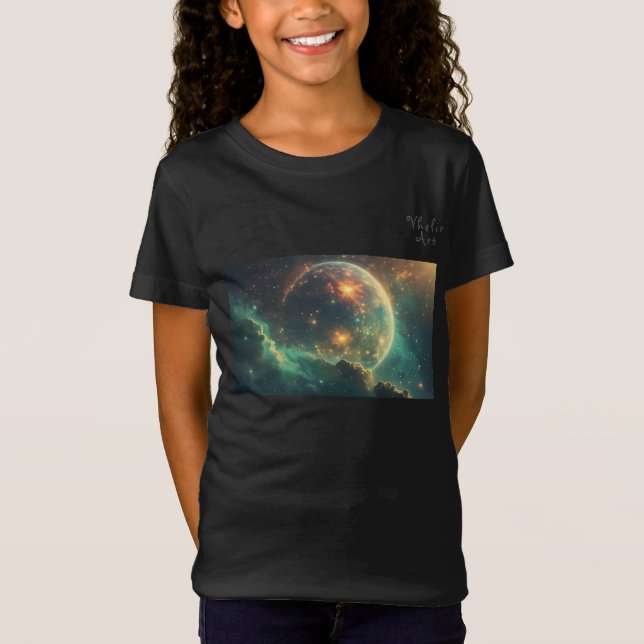 Cosmic Dawn Nebula Design T Shirt (Framsida)