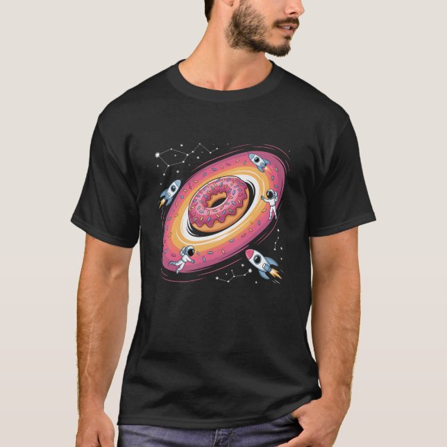 Cosmic Donut Space Black Hål Funny Rocket Sci-Fi T Shirt (Framsida)