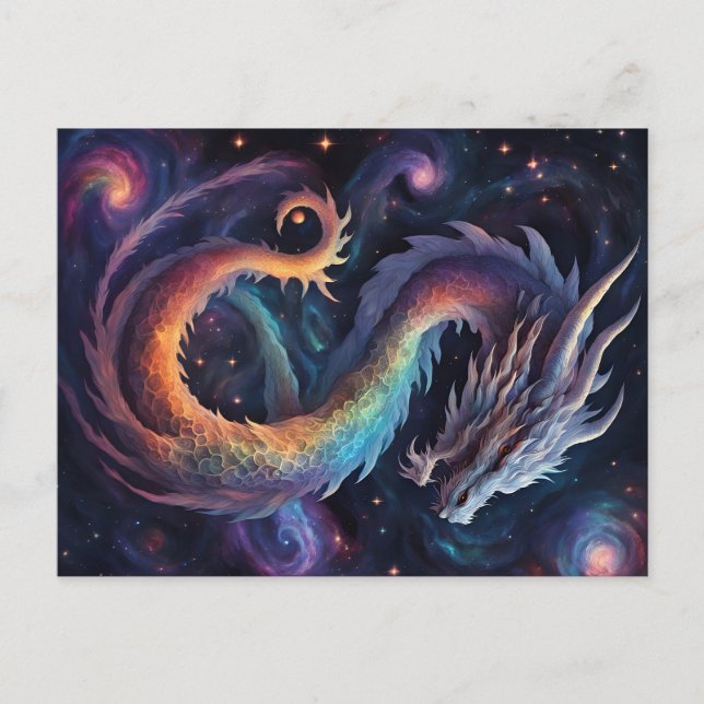 cosmic dragon postcard vykort (Framsida)
