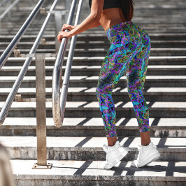 Cosmic Dream Grunge Bläck Leggings - Roligt