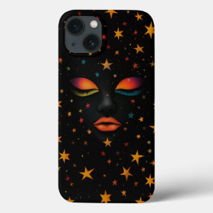 Cosmic Dream Rainbow Galaxy Woman Ansikte Stars Bl