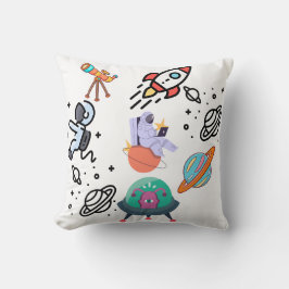 "Cosmic Dreams Astronaut & Telescope Pillow" Kudde