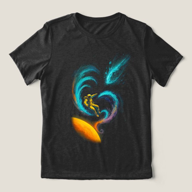 Cosmic Drift: Swirling Nebula Journey T Shirt (Design Framsida)