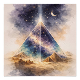 Cosmic Egyptian Pyramid art, Ancient Egypt Perfect Poster