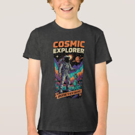 Cosmic Explorer Astronaut Space Adventure Kids  T Shirt