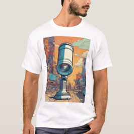 Cosmic Explorer: Vector Tecknad Art Telescope T Shirt