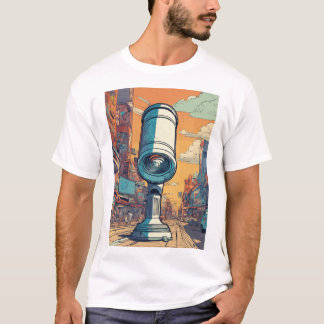 Cosmic Explorer: Vector Tecknad Art Telescope T Shirt